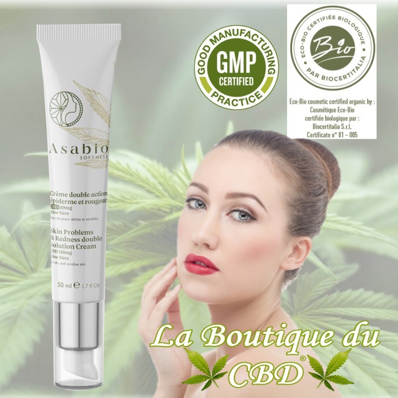 Crème CBD double action épiderme et rougeurs