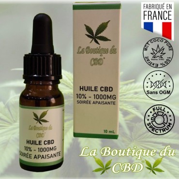 HUILE CBD 10% SOIRÉE APAISANTE - LA BOUTIQUE DU CBD®