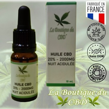 HUILE CBD 20% NUIT ACIDULÉE - LA BOUTIQUE DU CBD®