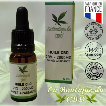 HUILE CBD 20% SOIRÉE APAISANTE - LA BOUTIQUE DU CBD®