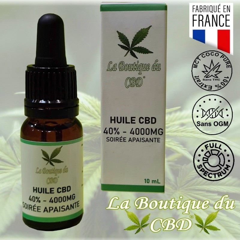 HUILE CBD 40% SOIRÉE APAISANTE - LA BOUTIQUE DU CBD® HUILE CBD 40% SOIRÉE APAISANTE - LA BOUTIQUE DU CBD®