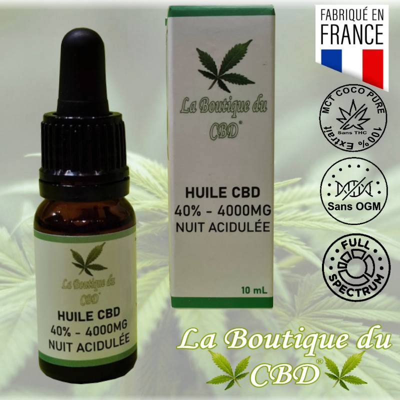 HUILE CBD PRESLE 73
 40% NUIT ACIDULÉE - LA BOUTIQUE DU CBD® PRESLE 73
